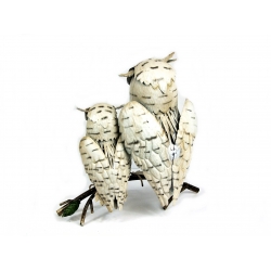 Sowy metalowe dekoracja 36 cm